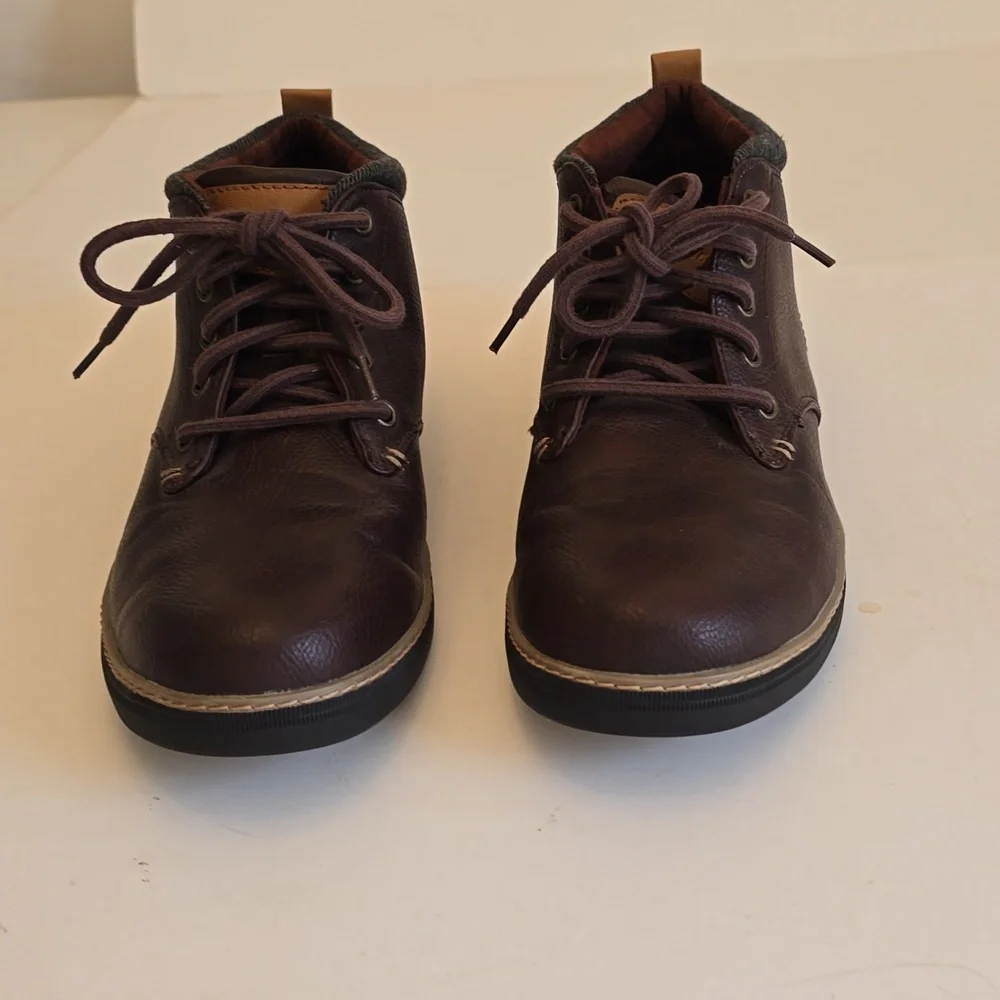 Skechers Men's Chukka Red Brown Boots Air Cooled Helmer Lace Up Size 10